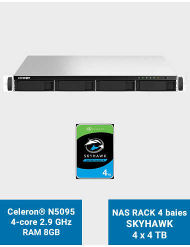 QNAP TS-464U 8GB Servidor NAS rack 1U 4 bahías SKYHAWK 16TB (4x4TB)