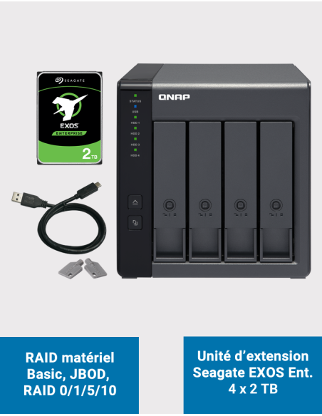 Qnap TR-004 Unidad de expansión de 4 bahías Seagate EXOS Enterprise 8TB (4x2TB)