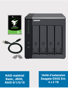 Qnap TR-004 Unidad de expansión de 4 bahías Seagate EXOS Enterprise 24TB (4x6TB)