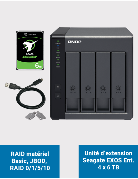 Qnap TR-004 Unité d'extension 4 baies Seagate EXOS Enterprise 24To (4x6To)