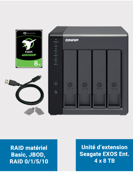 Qnap TR-004 Unidad de expansión de 4 bahías Seagate EXOS Enterprise 32TB (4x8TB)
