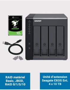 Qnap TR-004 Unidad de expansión de 4 bahías Seagate EXOS Enterprise 40TB (4x10TB)