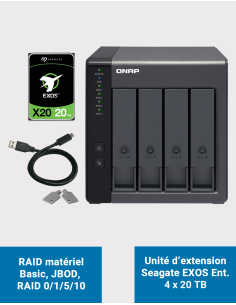 Qnap TR-004 4 Bay Expansion Unit Seagate EXOS Enterprise 80TB (4x20TB)
