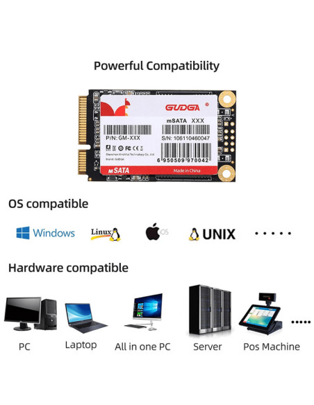 GUDGA Internal Solid State Drive MSATA 256GB