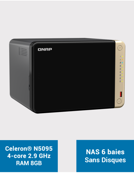 QNAP TS-664 8GB Servidor NAS 6 bahías (Sin discos)