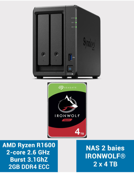 Synology DS723+ NAS Server IRONWOLF 8TB (2x4TB)