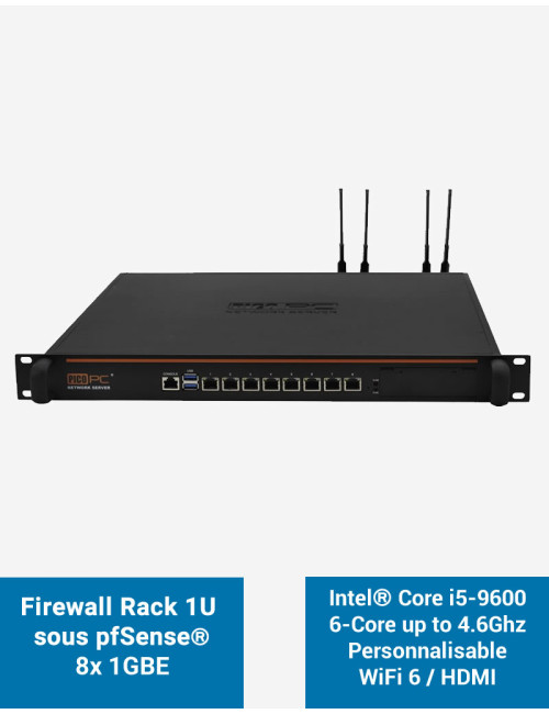 Firewall pfSense NSHO-i5 8x LAN GbE personnalisable