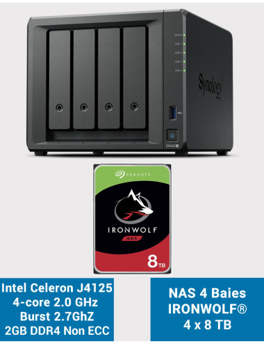 Synology DS423+ 2GB NAS Server IRONWOLF 32TB (4x8TB)