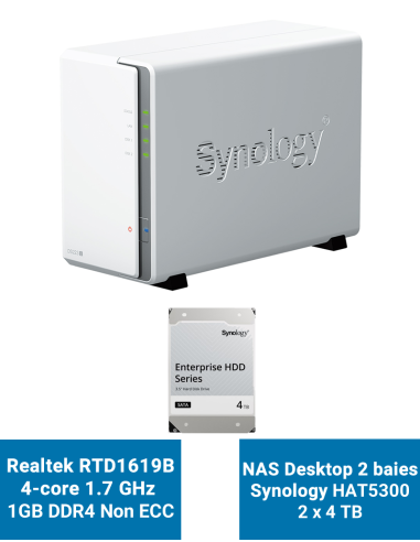 Synology DS220J Serveur NAS IRONWOLF PRO 8To (2x4To) Synology DS220J Serveur NAS IRONWOLF PRO 8To (2x4To)