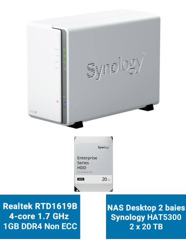 Synology DS220J Serveur NAS IRONWOLF PRO 28To (2x14To) Synology DS220J Serveur NAS IRONWOLF PRO 28To (2x14To)