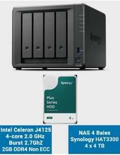 Synology DS423+ 2Go Serveur NAS HAT3300 16To (4x4To)