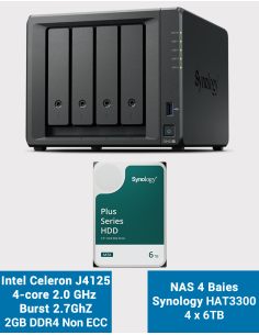 Synology DS423+ 2GB Servidor NAS HAT3300 24TB (4x6TB)