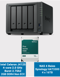 Synology DS423+ 2GB Servidor NAS HAT3300 64TB (4x16TB)