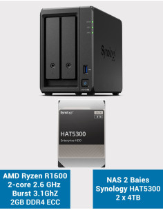 Synology DS723+ Servidor NAS HAT5300 8TB (2x4TB)