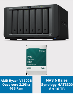 Synology DS1621+ Serveur NAS HAT3300 96To (6x16To)