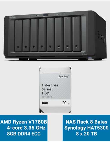 Synology DS1823xs+ Servidor NAS HAT5300 160TB (8x20TB)