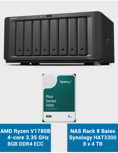Synology DS1823xs+ Serveur NAS HAT3300 32To (8X4To)