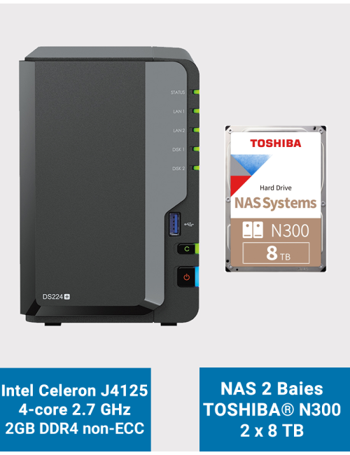 QNAP TS-230 Serveur NAS WD RED PRO 28To (2x14To)
