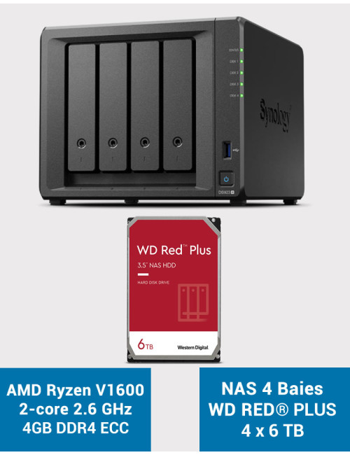 Synology DS923+ 4GB NAS Server WD RED PLUS 24TB (4x6TB)