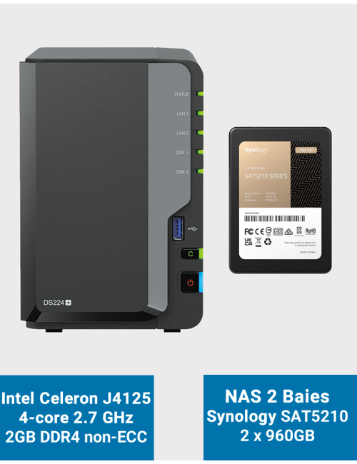 QNAP TS-230 Serveur NAS IRONWOLF 4To (2x2To)
