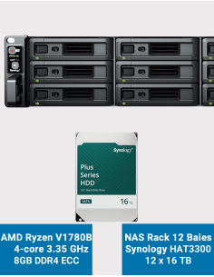 Synology RS2423+ Servidor NAS Rack 2U 12 ranuras HAT3300 192TB (12x16TB)