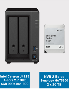 Synology DVA1622 Network Video Recorder HAT5300 40TB (2x20TB)