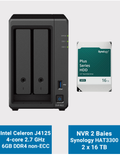 Synology DVA1622 Network Video Recorder HAT3300 32TB (2x16TB)