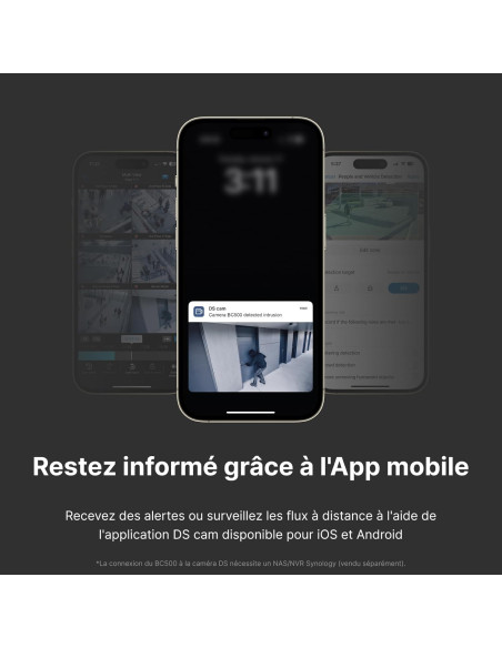 Cámara de seguridad Synology BC500 de 5 MP con IA y visión nocturna
