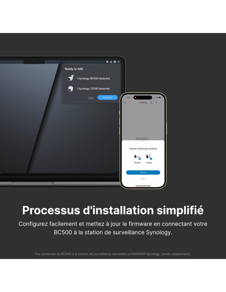 Cámara de seguridad Synology BC500 de 5 MP con IA y visión nocturna