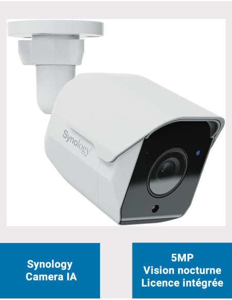 Synology TC500 Caméra de sécurité alimentée par IA 5MP et vision no...