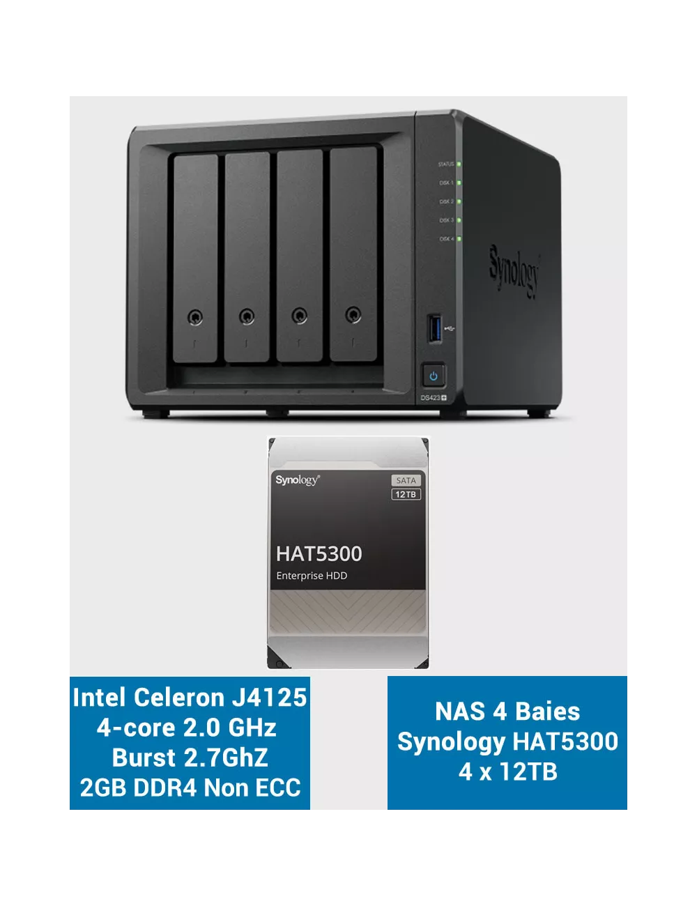 Serveur NAS Synology Disk Station DS418 - Serveur NAS - 4 Baies