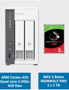 Qnap TS-216G NAS Server Seagate IronWolf Pro 4TB (2x2TB)