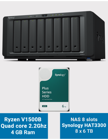Synology DS1821+ Serveur NAS 8 baies HAT3300 48To (8x6To)