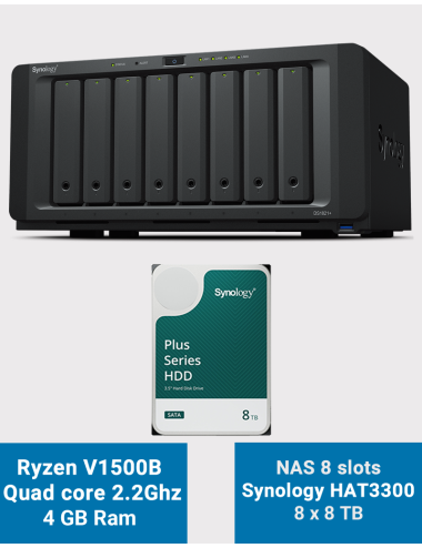 Synology DS1821+ 8-bay NAS Server HAT3300 64TB (8x8TB)