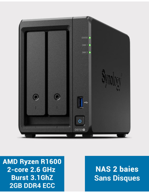 Synology DS723+ 2GB Serveur NAS (Sans Disques)