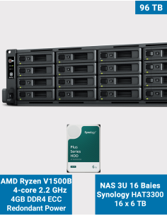 Synology RS2821RP+ Servidor NAS Rack 3U 16 bahías HAT3300 96To (16x6To)