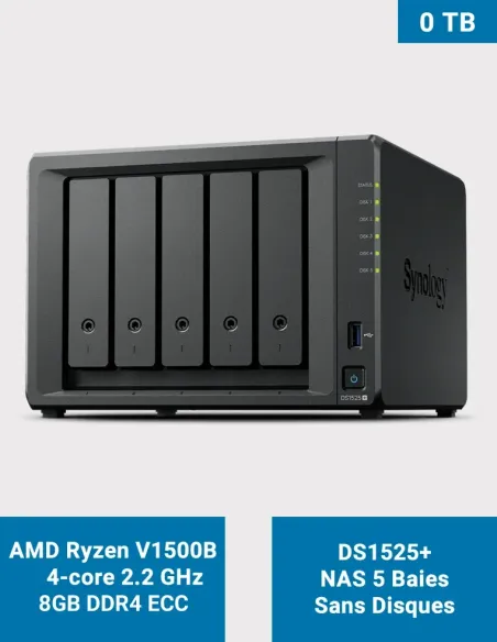 Synology DiskStation DS1525+ NAS de 5 bahías sin discos
