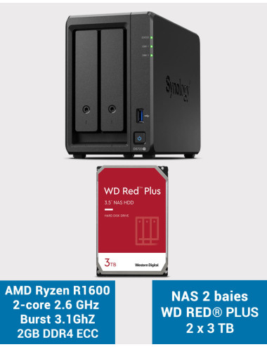 Synology DS723+ NAS Server WD RED PLUS 6TB (2x3TB)