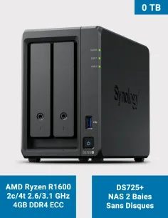 Synology DiskStation DS725+ NAS de 2 bahías sin discos