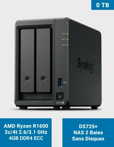 Synology DiskStation DS725+ 2-Bay NAS (Diskless)
