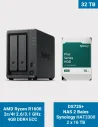 Synology DS725+ NAS de 2 bahías con 2× 16 TB HAT3300 – 32 TB