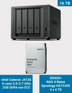 Synology DS425+ NAS – 4 bays with 4× HAT5300 4TB (16TB)