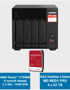 Qnap TS-473A 8GB Serveur NAS 4 baies WD RED PRO 88To (4x22To)