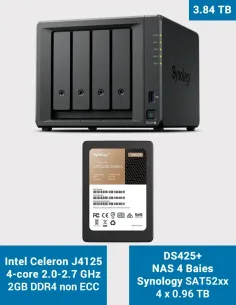 Synology DS425+ NAS – 4 bahías con 4× SAT5210 960 GB (3,84 TB)