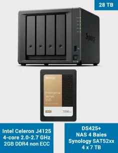 Synology DS425+ NAS – 4 bays with 4× SAT5210 7 TB (28 TB)