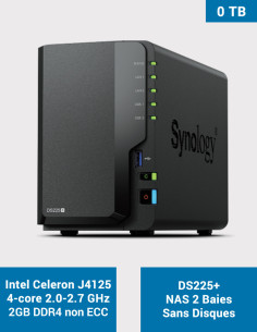 Synology DS225+ – NAS 2 baies sans disques (2,5 GbE)
