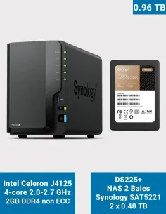 Synology DS225+ 2-Bay NAS with 2× SAT5210-480G (960 GB)