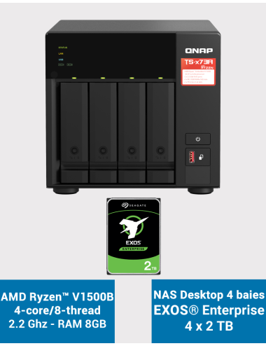 Qnap TS-473A 8GB NAS Server 4 bays EXOS Enterprise 8TB (4x2TB)