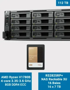 Synology RS2825RP+ NAS rack 16 baies avec 16 × SSD SAT5200-7000G (112 To)