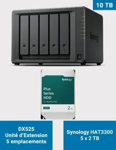 Synology DX525 – 5× HAT3300 2 TB (10 TB) – 5-Bay Expansion Unit